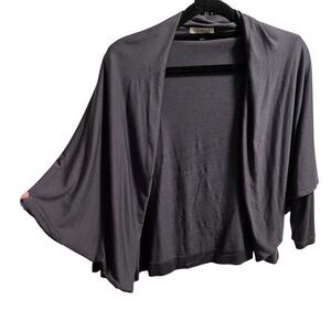 Anthropologie Bordeaux Los Angeles Draped Open Front Cardigan S Made in USA